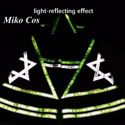 Ghost Step Shuffle Pants Fluorescent Pants Hexagram Pattern Reflective Strip Night Vision Pants Luminous Death Trousers 2024 new