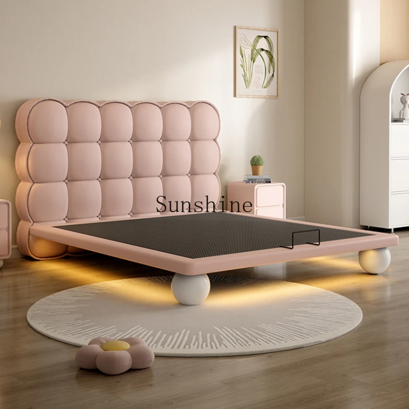 Modern Jane girl princess bed environmentally friendly childlike leather bed