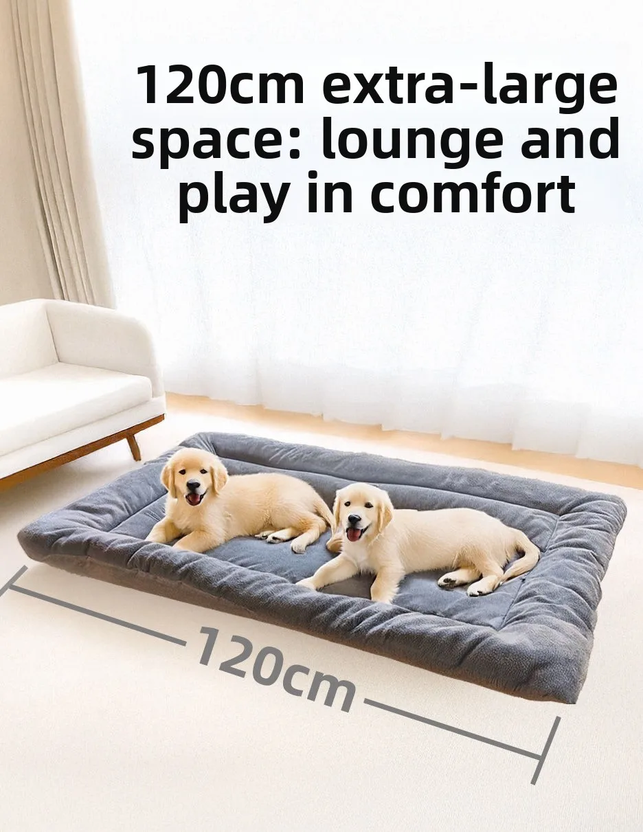 Large Plush Dog Bed Sofa Thickened Super Soft Polyester Pet Mat Dog Crate Mat Bed For Small Medium Large Dog Bed