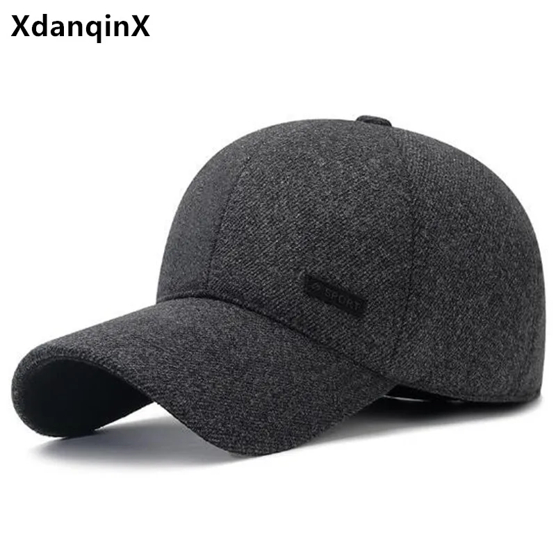 

New Winter Men's Cap Plush Thickened Coldproof Earmuffs Hats Warm Baseball Caps For Men Cycling Cap Golf Cap Dad's Cotton Hat