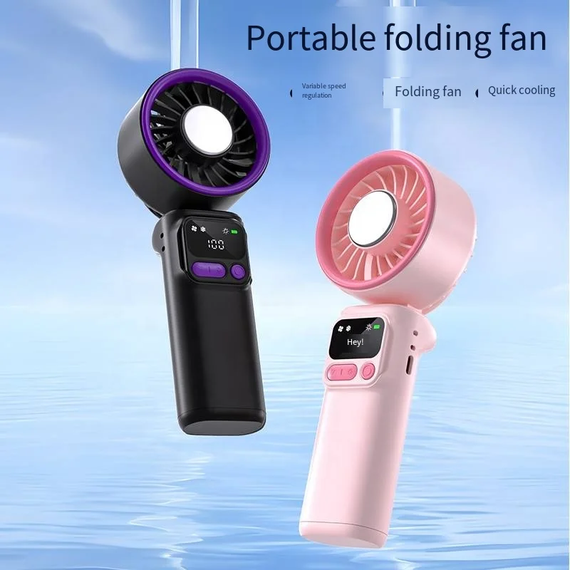 Summer Hot Selling USB Rechargeable Battery Handheld Mini Fan Turbo Cooling 5 Speed Adjustable Portable Outdoor Quiet Wearable