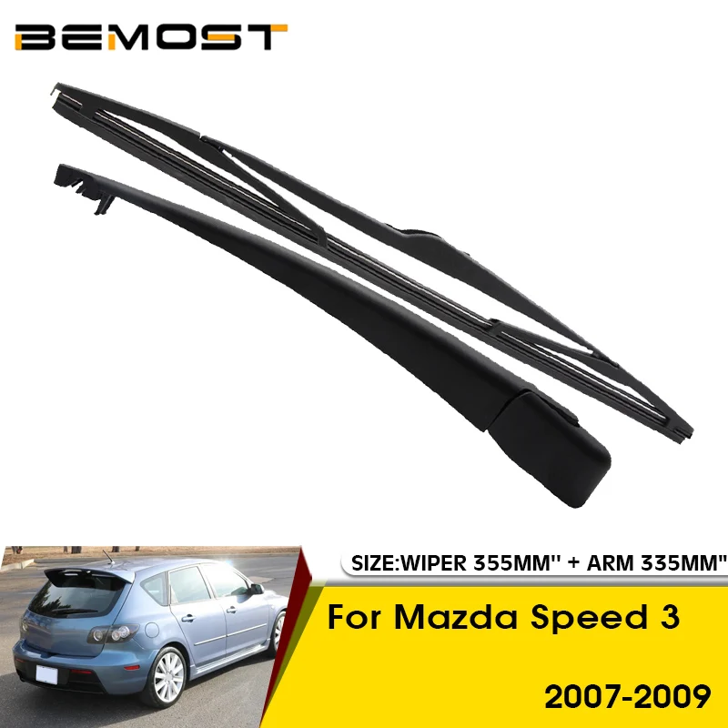 Автомобильная щетка стеклоочистителя для Mazda Speed 3 2007-2009, задний лобовое стекло, задний стеклоочиститель 355 мм + рычаг 335 мм, автомобильные аксессуары