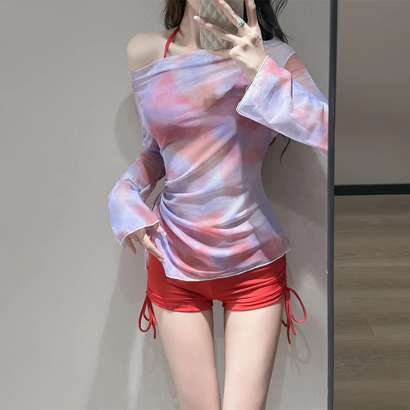 

Women's Bikini Set Spa Vacation Slim Sexy Three Piece Three Piece Swimsuit Cover Up Long Sleeve Warm Premium Sensation Lingerie