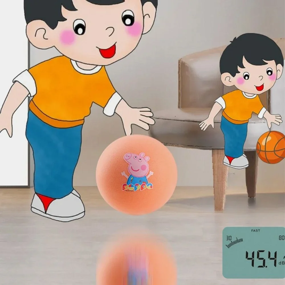 Peppa pig crianças silencioso tapinhas bola brinquedos de alta elasticidade esponja basquete esportes crianças brinquedos indoor silencioso bola jogos festa