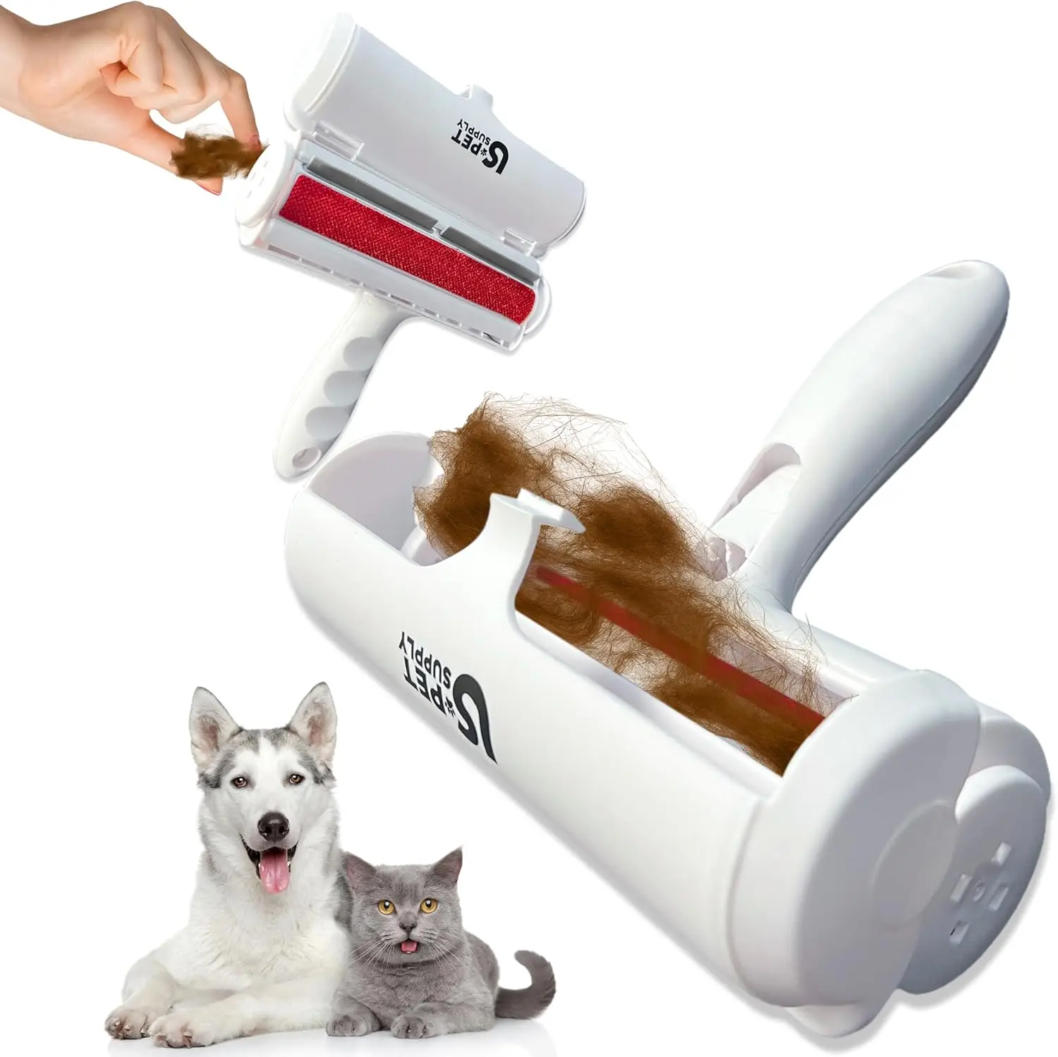 

Reusable Self Cleaning Pet Hair Roller for Furniture Carpets Clothes Car Seats No Refills Needed