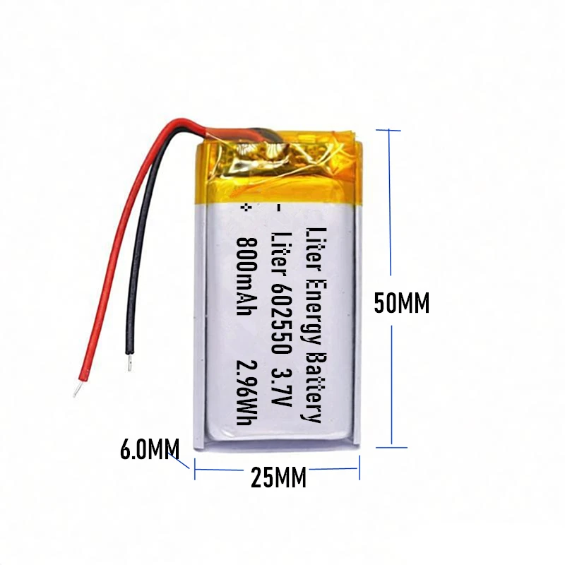 best battery brand 3.7V lithium polymer battery 602550 800MAH GPS navigator wireless headset speaker point reading machine