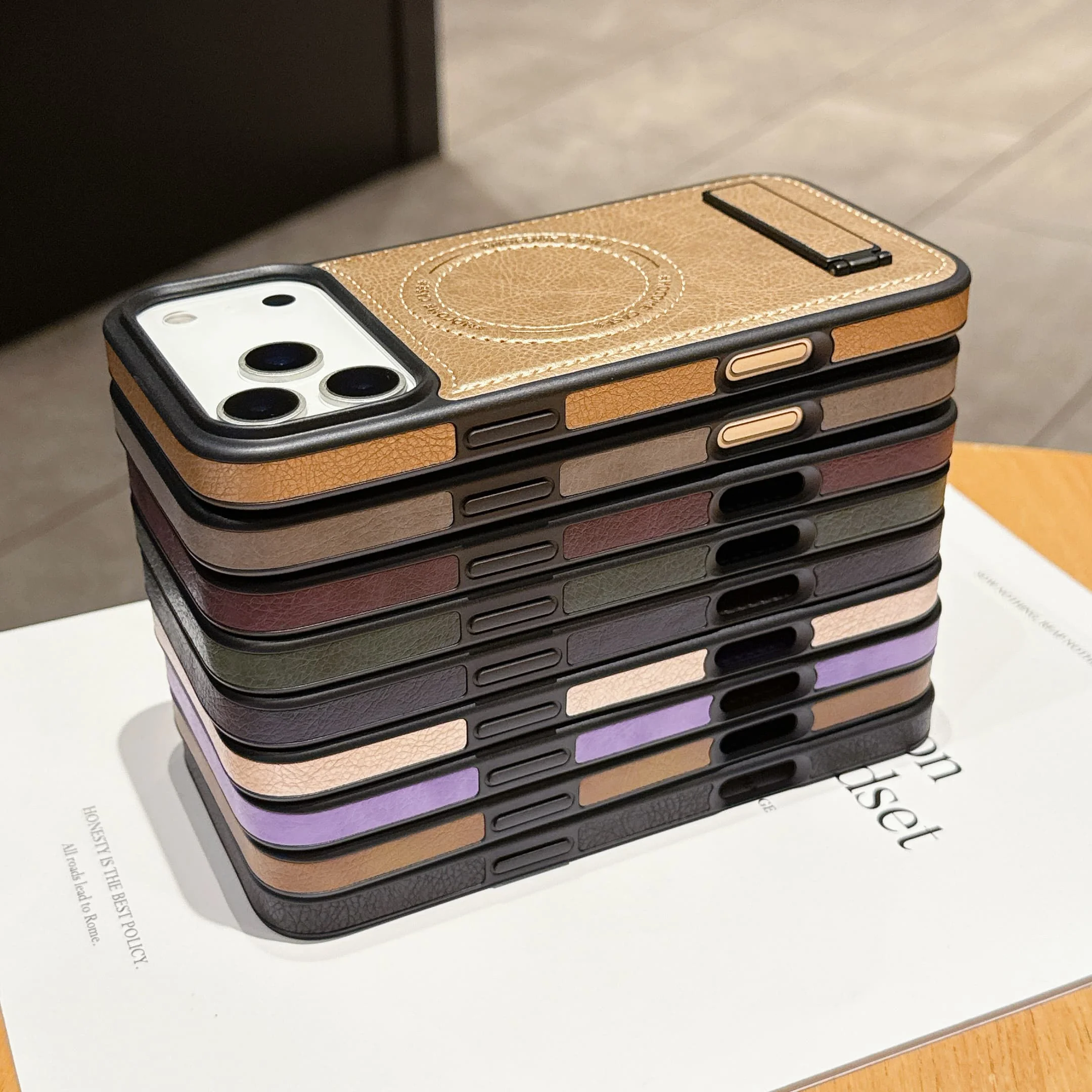 حافظة هاتف مغناطيسية لهاتف آيفون 16 برو ماكس 17 اير 16e 15 بلس 14 13 برو ماكس 12 11 غطاء حماية جلدي غير مرئي #5