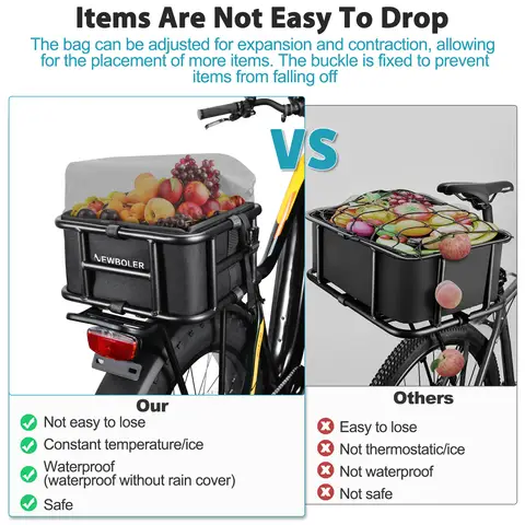 Cykelkorg bak Cykellastväska Stor kapacitet Elcykelkorg Cykelkorgar Bakre pakethållare för utomhusresor Shopping 10 best sales cykel bakväska - №10