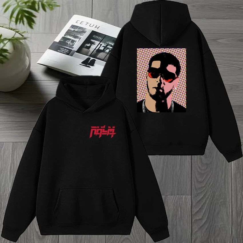 

Hot Rapper Anuel AA Real Hasta La Muerte Double Sided print Hoodies Men women hip hop punk streetwear Unisex Fleece Sweatshirt