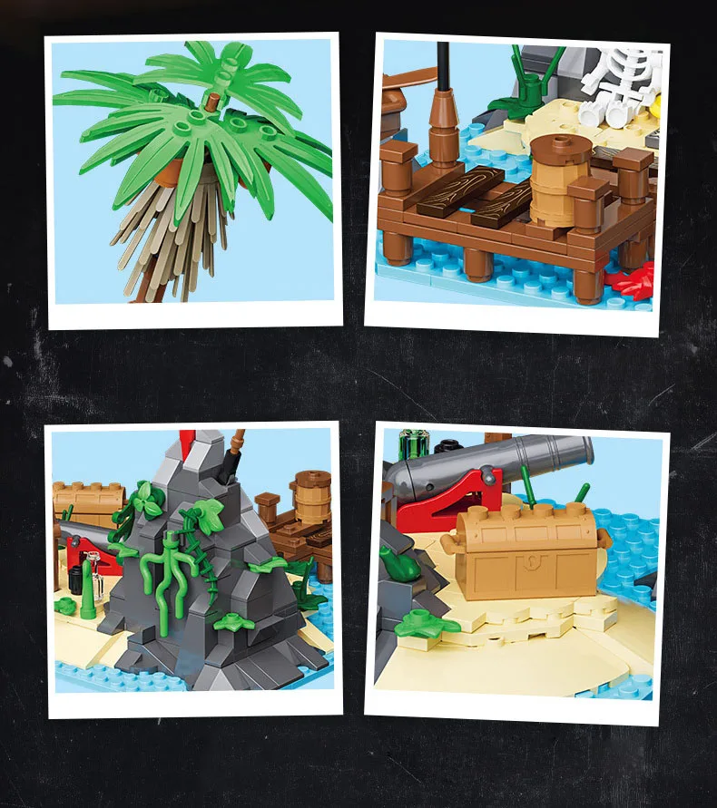 Idea Movie Game Offshore Isolierte Insel Wachturm Baustein-Modellsets Felsenriff-Bausteine Spielzeug für Geschenke – Detail 4