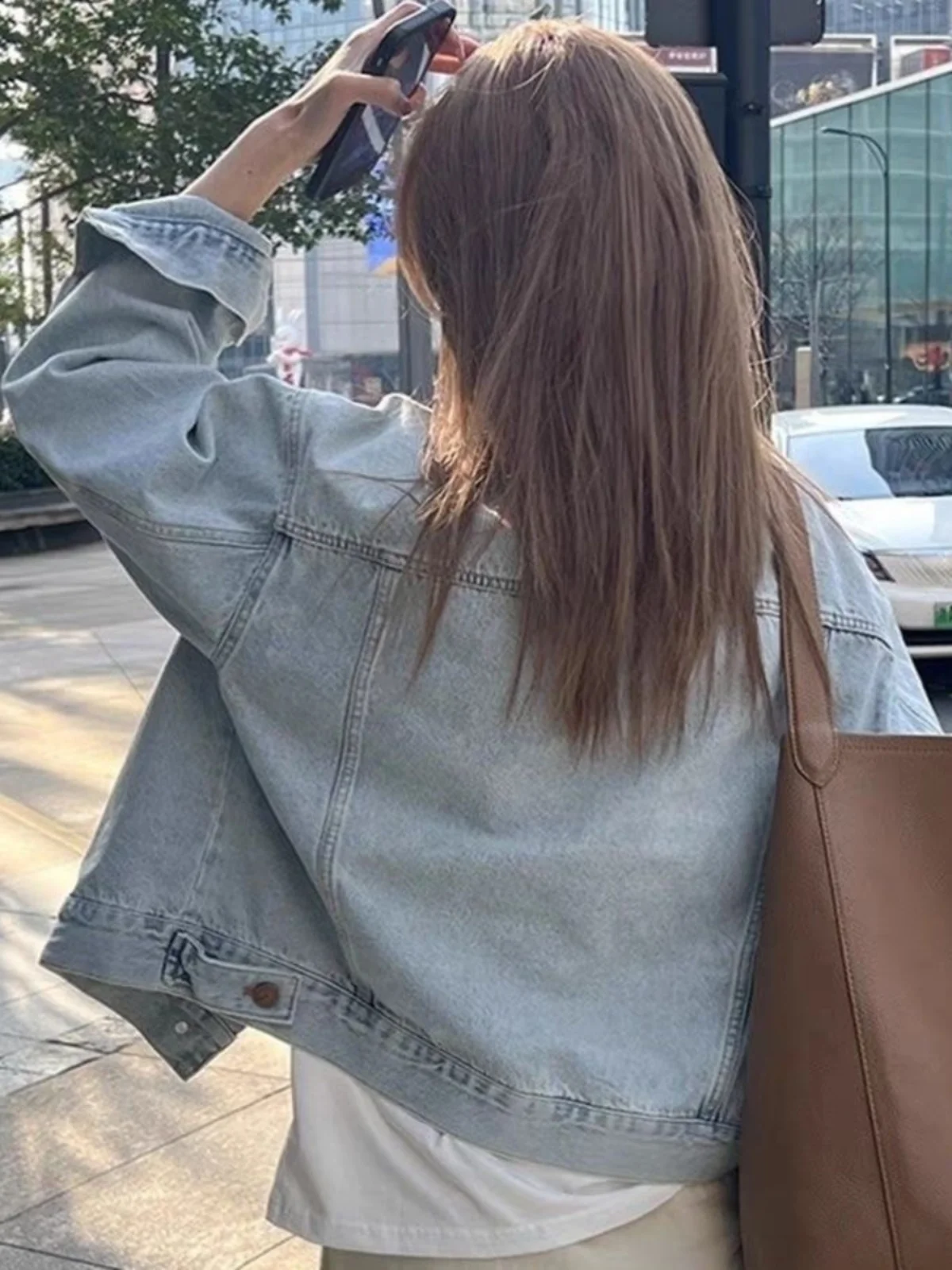 เสื้อโค้ทผ้าฝ้ายทรงหลวมสไตล์เกาหลีสำหรับผู้หญิง รุ่นบางเบา เหมาะสำหรับฤดูร้อน สวมใส่สบาย มีกระดุม