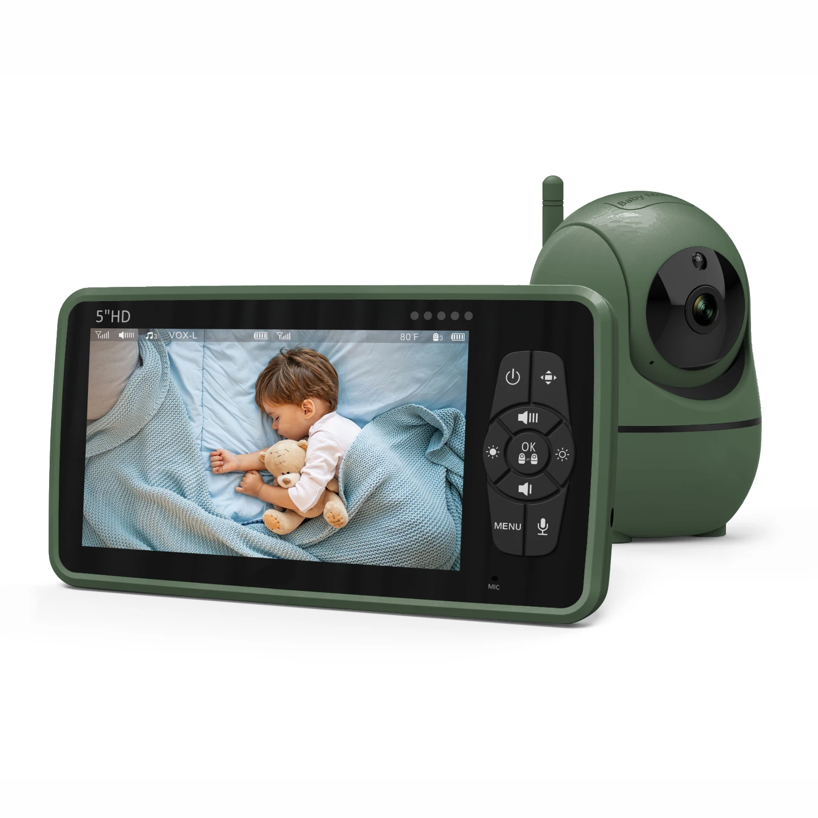 Sm50 Baby Monitor Babyphone 4000mAh Battery ECO Mode Two-Way Talk Night Vision 5 Inch Babyfoon Audio Baby Monitor hd