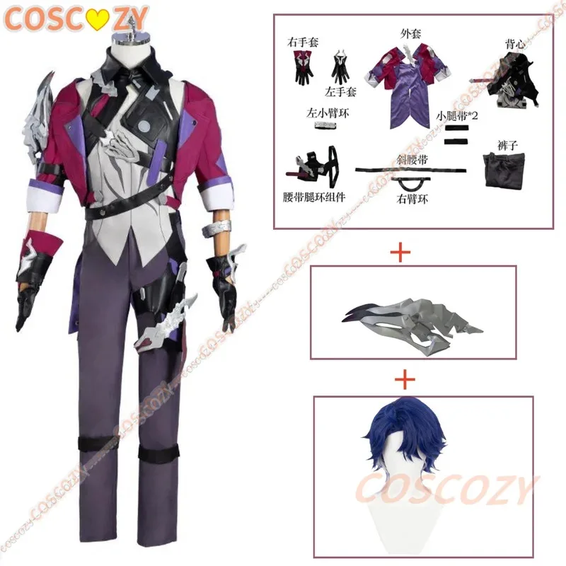 qq681 هونكاي ستار رايل سامبو كوسكي أزياء تنكرية شعر مستعار معطف السراويل قفازات لعبة موحدة المرتزقة العالم السفلي أسترال اكسبرس الرجال S