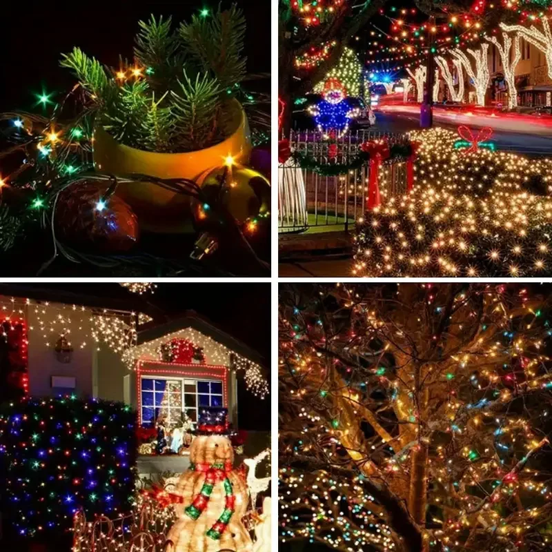 LED Solar String Lights Fairy Lights 8 Lighting Modes Waterproof Suitable for Outdoor Gardens Weddings Parties Dances