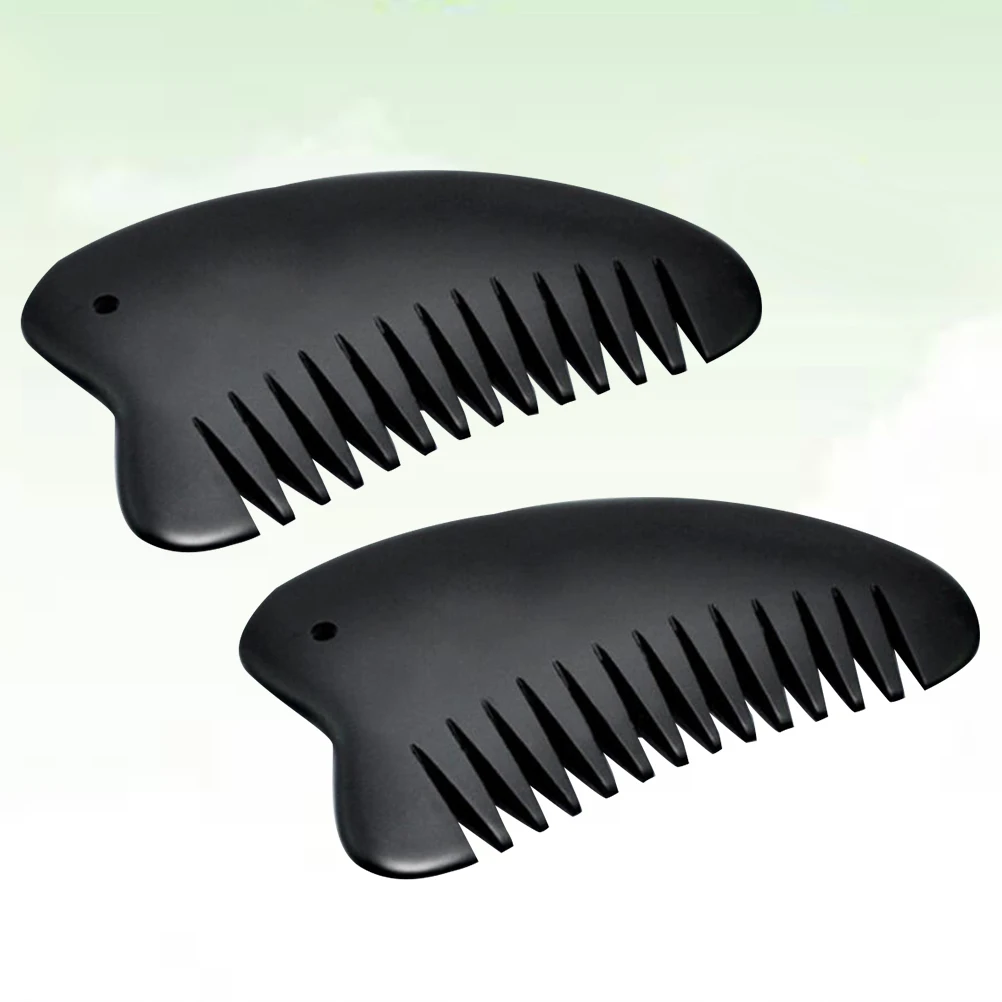

2pcs Natural Stone Massage For Women Men Girls Smooth Edges Hair Smoothing Portable Travel Home Use Gifthair Stone Comb Massage