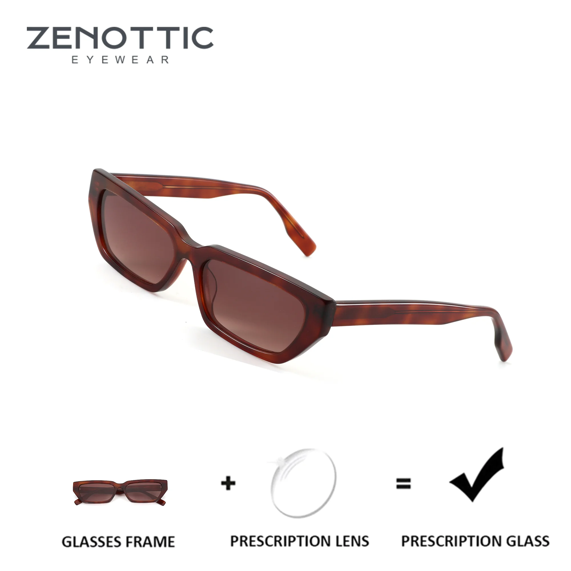 

Солнцезащитные очки ZENOTTIC Polygon Acetate для мужчин и женщин, поляризационные прогрессивные оптические солнцезащитные очки с защитой от ультрафиолета UV400, очки для коррекции близорукости