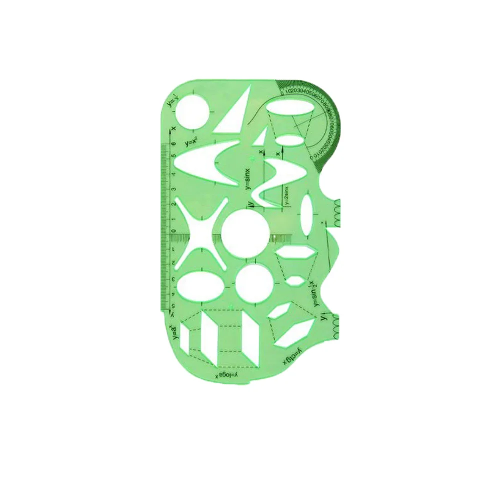 6pc Clear Green Geometric Drawing Plastic Stencil Templates For Art Architecture School Office Measuring