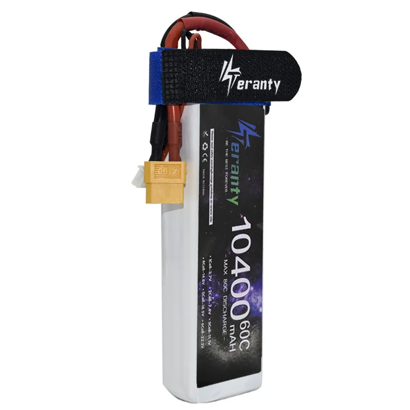 แบตเตอรี่ LiPo 10400MAh 11.1V 3S 60C สำหรับเฮลิคอปเตอร์ควบคุมรีโมตเครื่องบิน Quadcopter รถยนต์เครื่องบิน11.1V 3S T 2P XT60 XT90ปลั๊ก