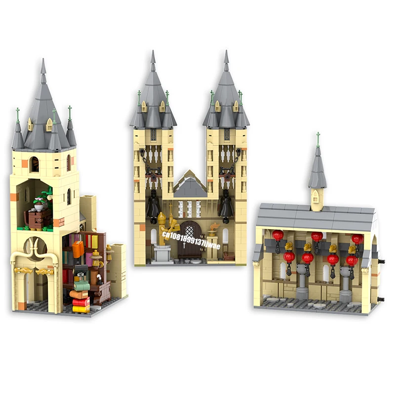 ใหม่ 1788PCS Magic ภาพยนตร์ Harrying Modular Hogwarted Bell Towers รุ่นสร้างสรรค์ไอเดีย ChildToy ของขวัญวันเกิด Building Blocks อิฐ