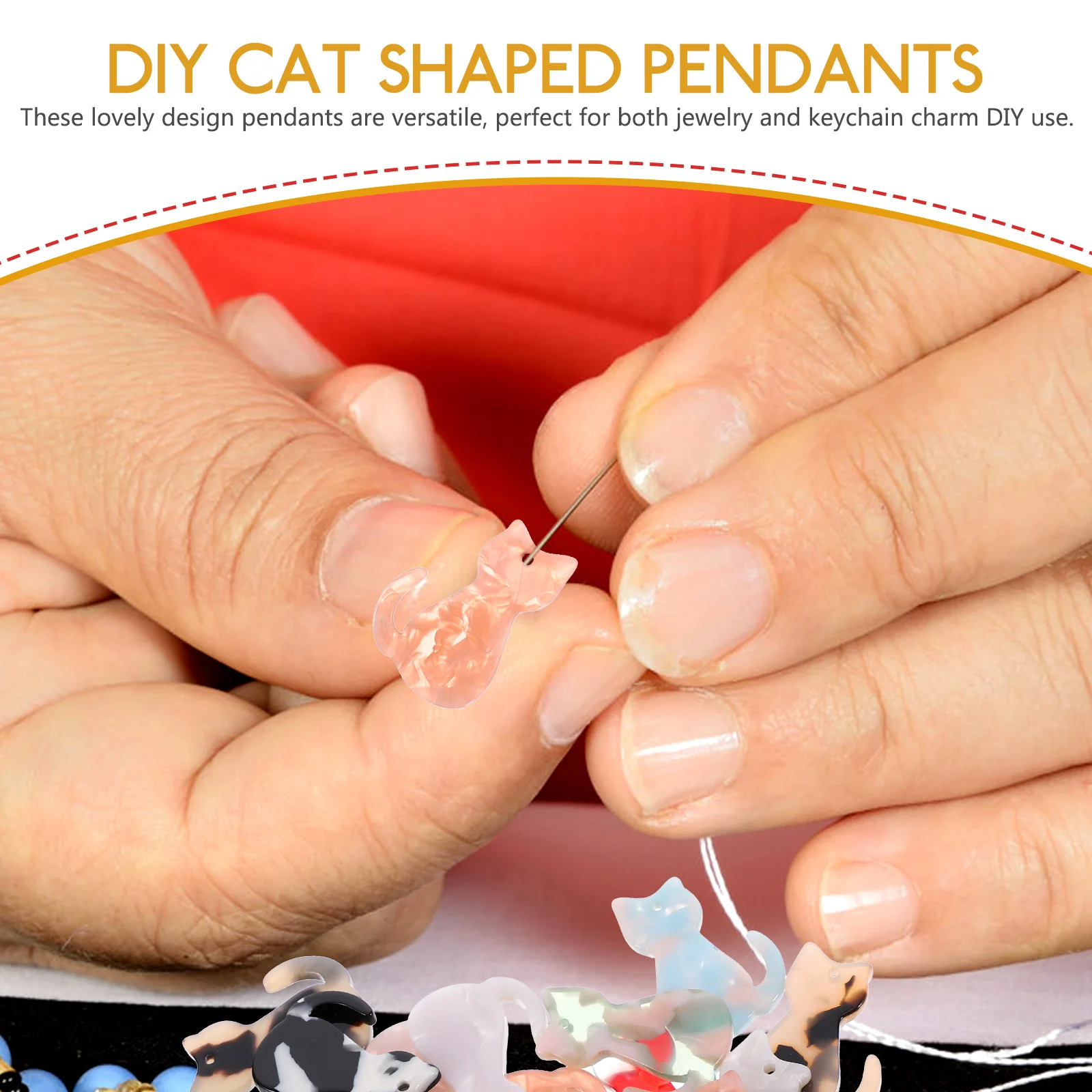

30pcs Cat Shaped Charms Mixed Color Acrylic Pendant for DIY Jewelry Making Crafts Lightweight Durable Cute Accessories