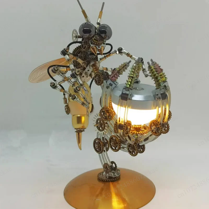3D Metal Wasp Model Kit with Colorful Lights & Assembly Tools, Mechanical Jigsaw Puzzle for Kids & Adults