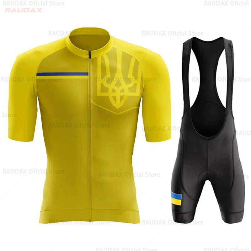 2022 Ukraine Short Sleeve CYCLING Jersey Suit Summer Men Bicycle Clothes Breathable Pro Bicycle Wear Set Outdoor Sport Bike Suit