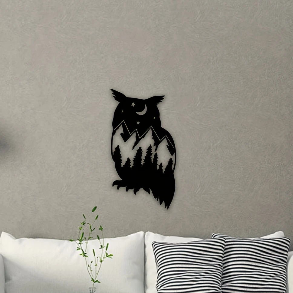 

Black Metal Owl Wall Decor Owl Wall Art For Farmhouse Home Office Living Room Bathroom Bedroom Indoor Outdoor Décor Gifts