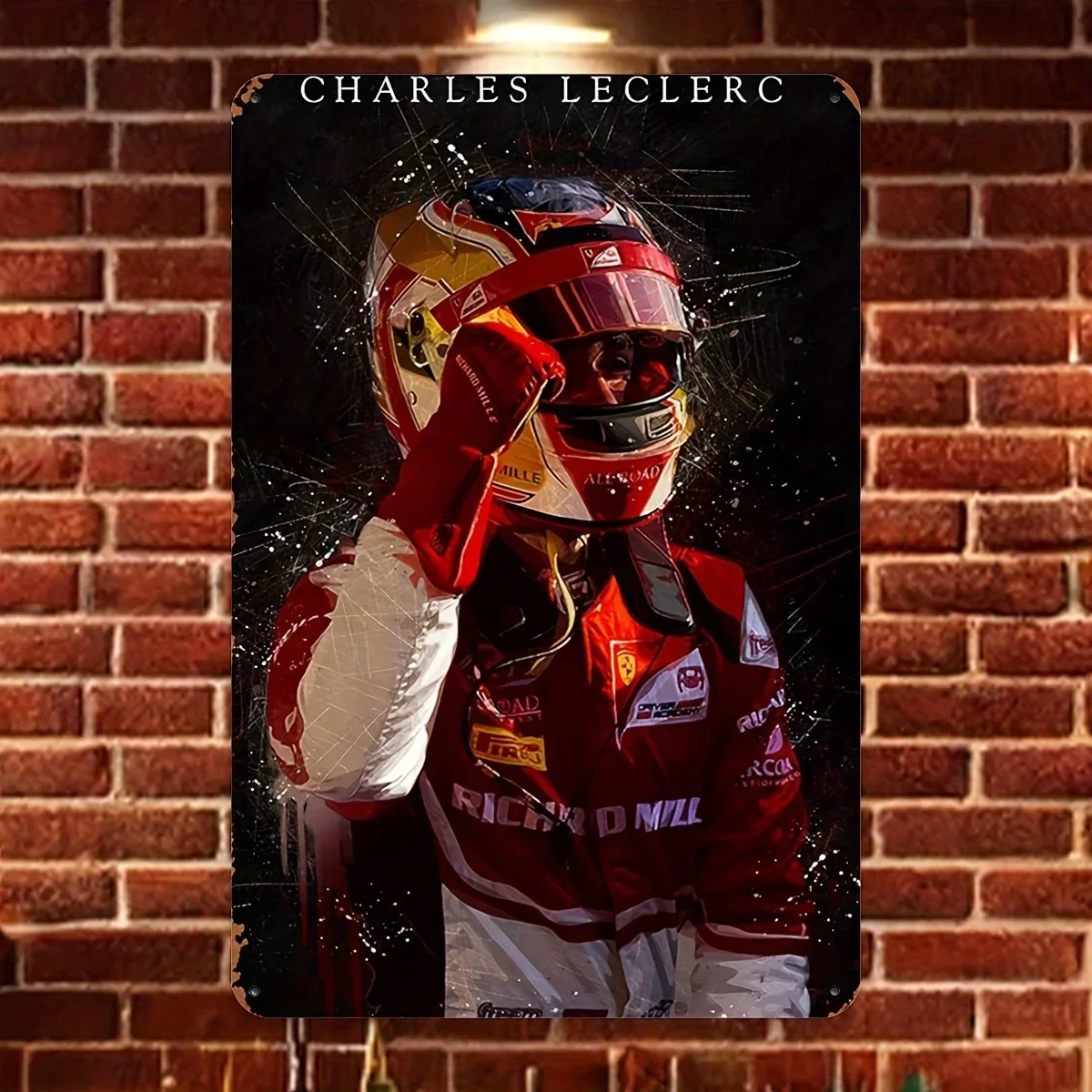 Charles Leclerc Formula Racing Metal iron Sign -   Cast Iron Wall Art for Home, Bar, Cafe, Garage - No Power Needed, Featherl