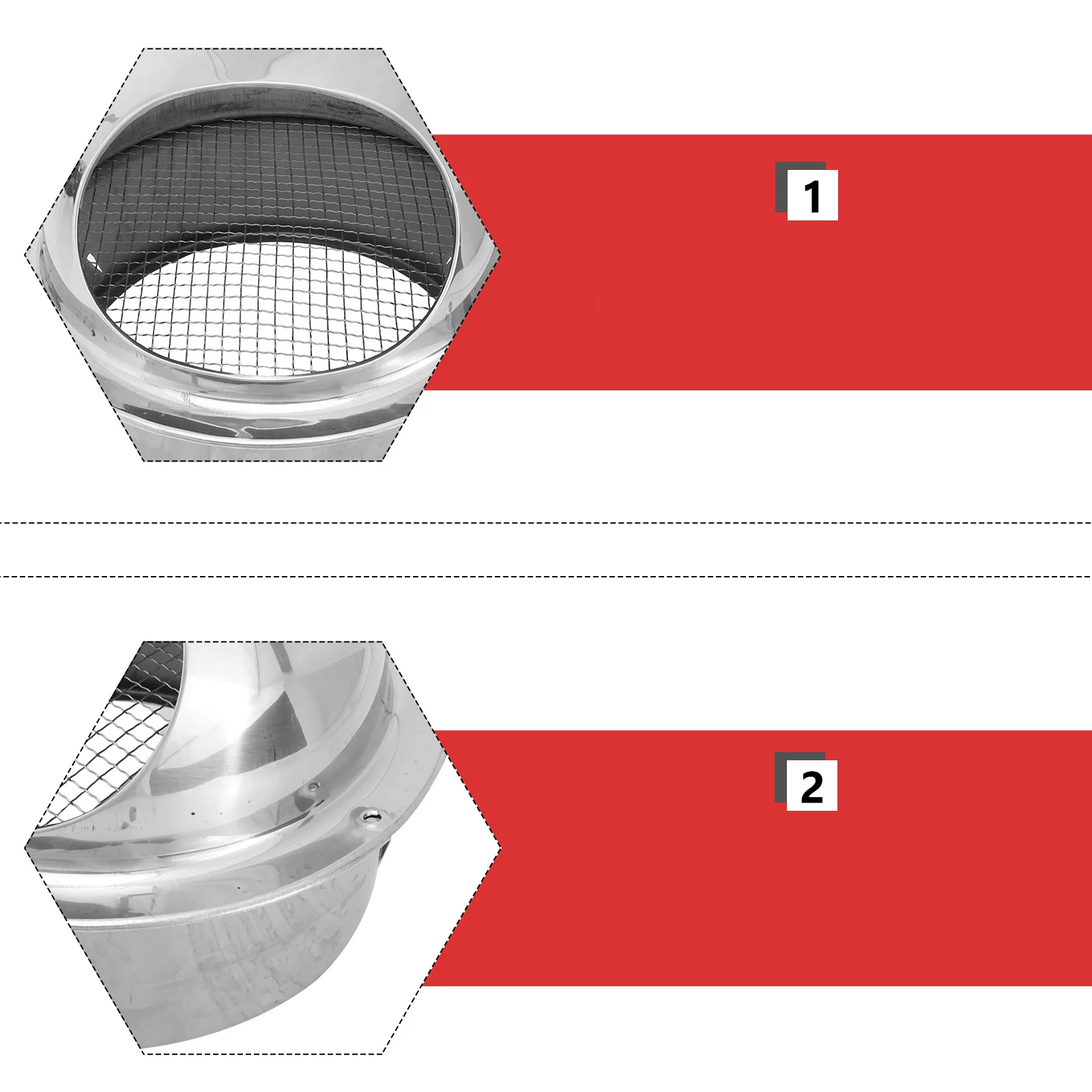 

1Pcs Stainless Steel Rain Cover Premium Exhaust Hood Air Vent Range Hood Exhaust Outlet Anti-Rust Durable Wall Vent Cover