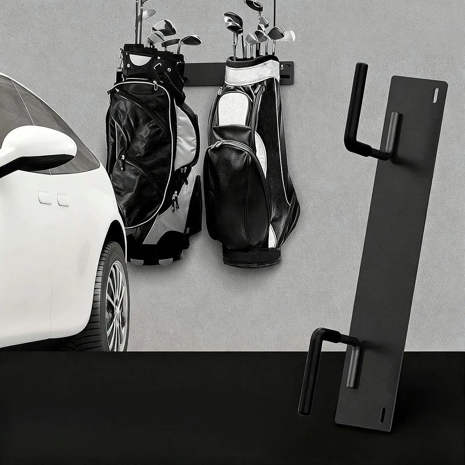 Wall Mounted Golf Accessories Holder Heavy Duty Steel Golf Bag Rack for Garage Basement Display Use