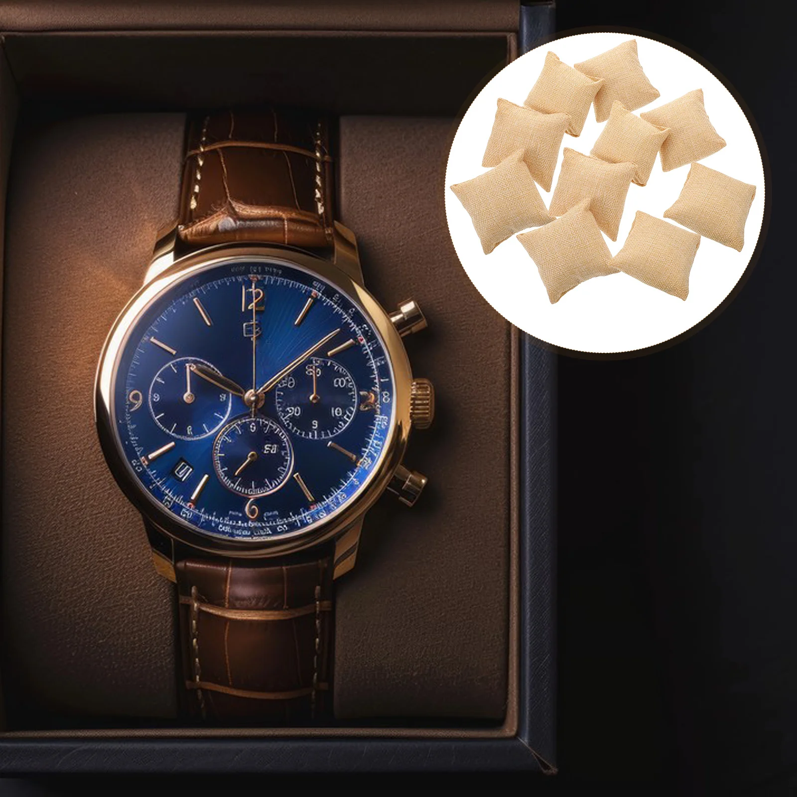 

10Pcs Mini Watch Display Pillows Linen Cushion Soft Jewelry Organizer Insert for Bracelets Bangles Retail Stand