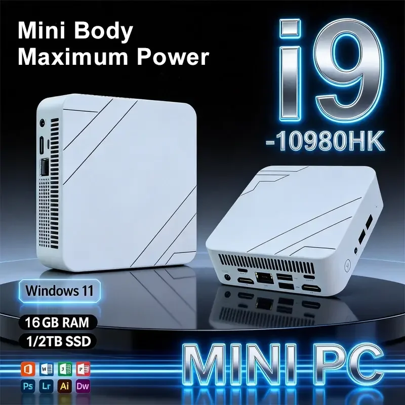 2026 Mini PC Intel Core I9 10980HK 16GB RAM 2TB SSD Mini Desktop Computer WIFI6 BT5.2 4K HD Office Gaming Study Mini PC