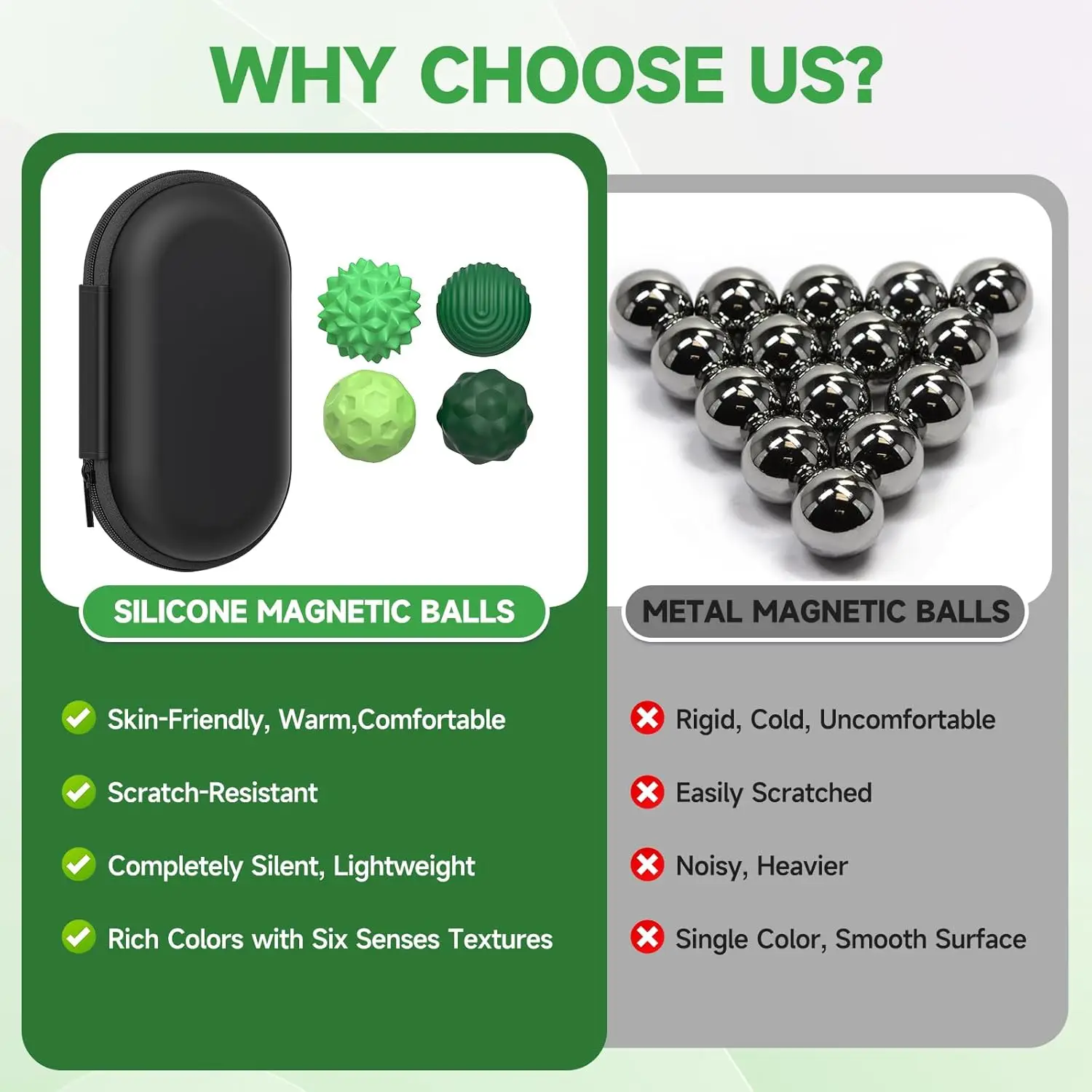 8 Stuks Siliconen Magnetische Zintuiglijke Ballen Fidget Speelgoed Zorgen Ballen Autisme Kalmerende Fidgeting Speelgoed Kid Volwassenen Angst Relief Stress Speelgoed