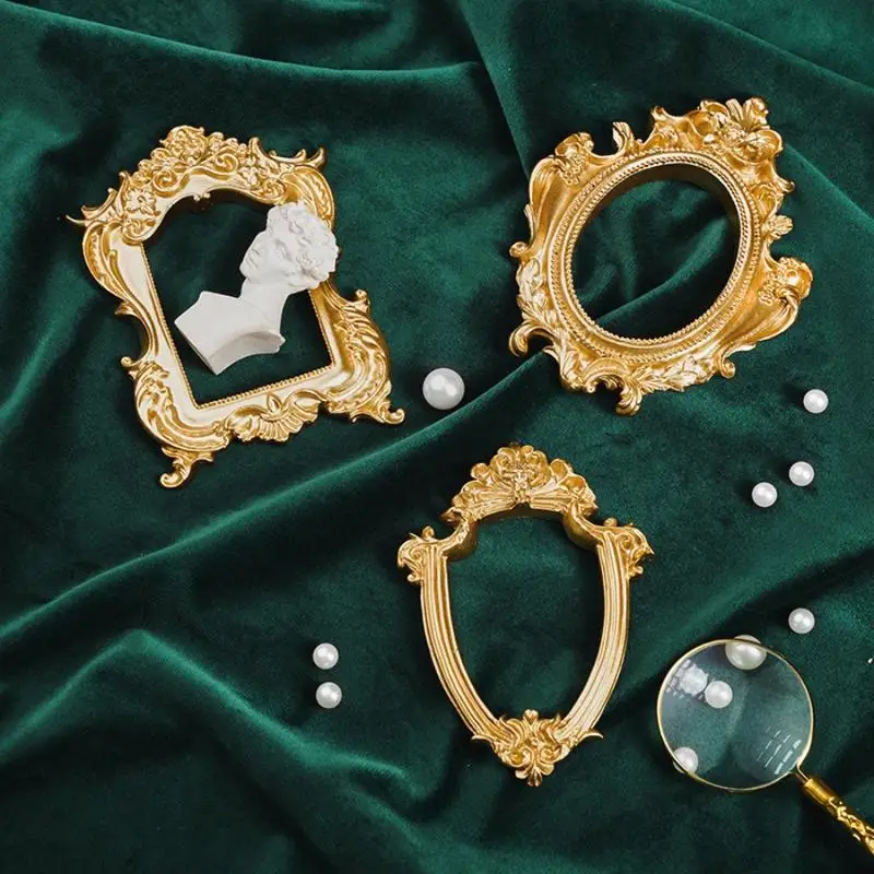 1Pc Gold Luxury Photo Frame Shooting Props for Jewelry Nail Art Cosmetics Product Photography Decor Background Studio Essentials