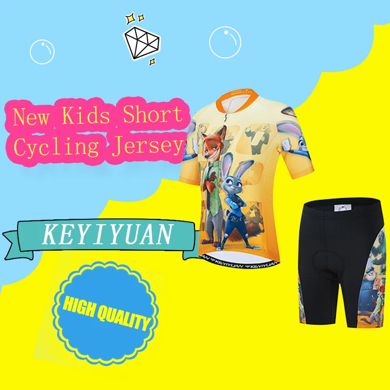 

KEYIYUAN New Children Short Sleeve Cycling Jersey Set Bike Shirt Kids MTB Clothes Suit Outdoor Bicycle Clothing Roupa Ciclismo