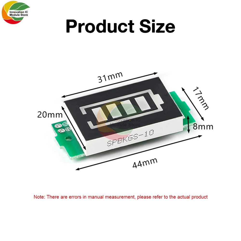 DC 3-34V 1S/2S/3S/4S/6S/7S/8S Lithium Battery Fuel Gauge Display Module Three-string LED Lithium Battery Pack Indicator Board