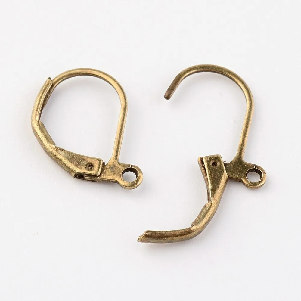 500pcs Brass Leverback Earring Findings with Loop Cadmium Free & Nickel Free & Lead Free Bronze Size: about 10mm