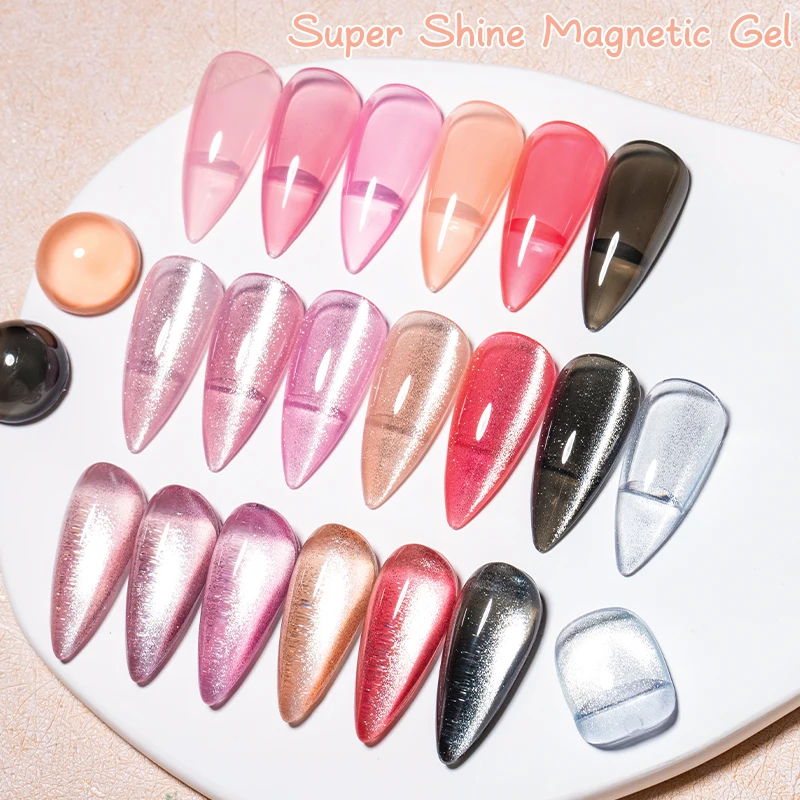 MEET ACROSS 7ml Surper Shine Gel Magnético Unha Polonês Sliver Cor Soak Off Semi Permanente Nail Art Varinish Para Unhas