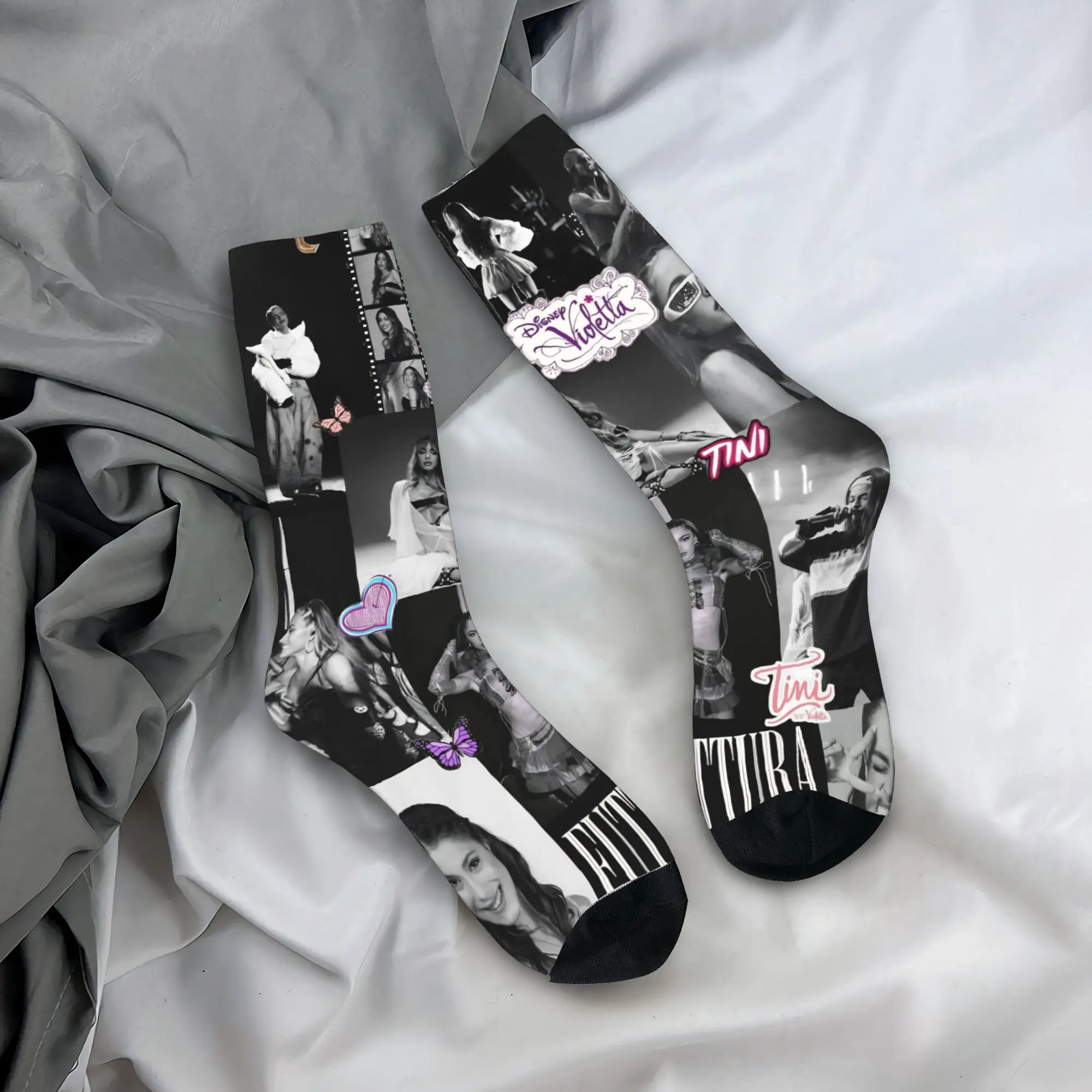 TINI STOESSEL Futtura Tour  Stockings  Retro Socks Adults Men Quality Socks Spring Cycling Graphic Anti Bacterial Socks Gift