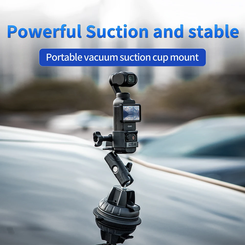 حامل كاميرا لكأس شفط السيارة لكاميرا DJI Osmo Pocket 3 كوب شفط للزجاج الأمامي وحامل كاميرا النافذة