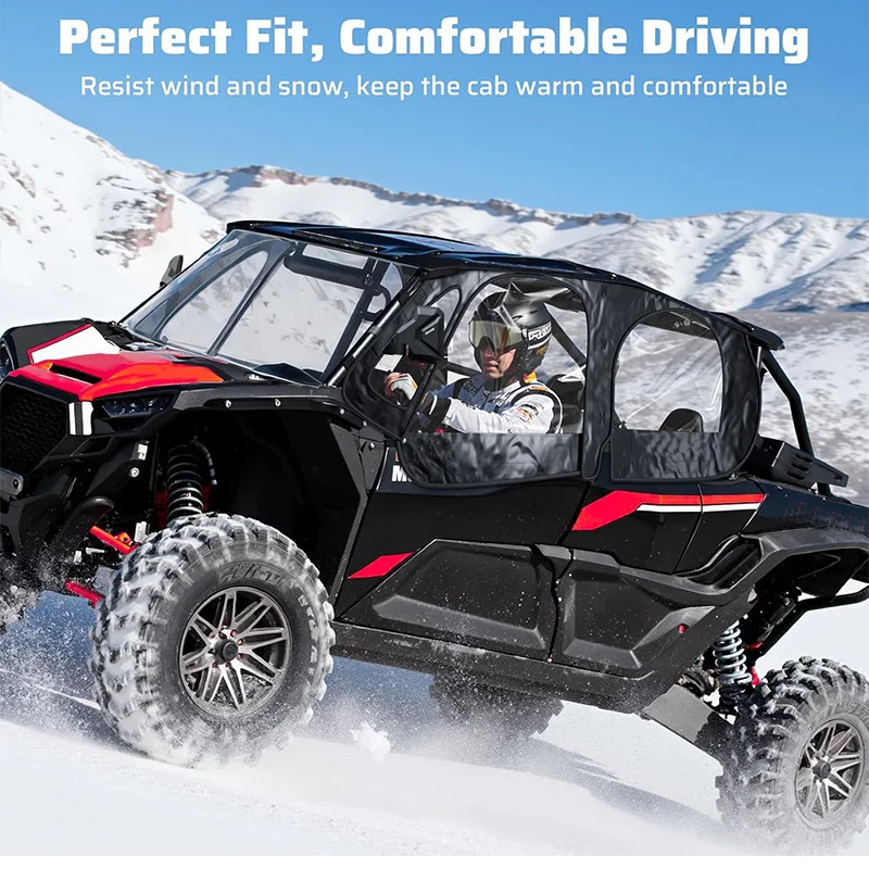 Soft Upper Doors For Polaris RZR XP Upper Windows Cab Enclosures Windshield For Polaris 2014-2023 RZR XP 4 1000/19-21 XP4 TURBO