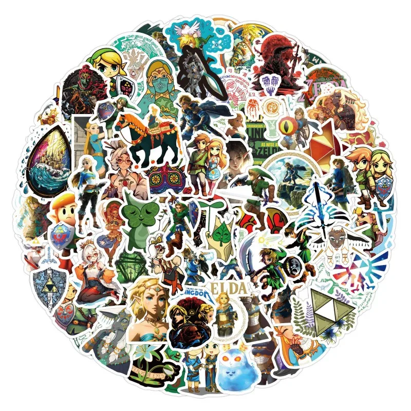 Gioco da 120 pezzi ‌ La leggenda di Zelda ‌   Cartoon Graffiti adesivi decalcomanie valigia computer portatile decorazione chitarra giocattolo classico per bambini
