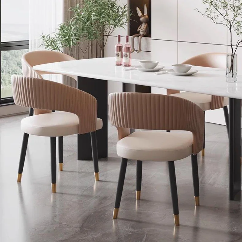 

Beige Faux Nordic Dining Chairs Modern Luxury High Home Dining Chairs Living Room Lazy Muebles Para El Hogar Home Furniture