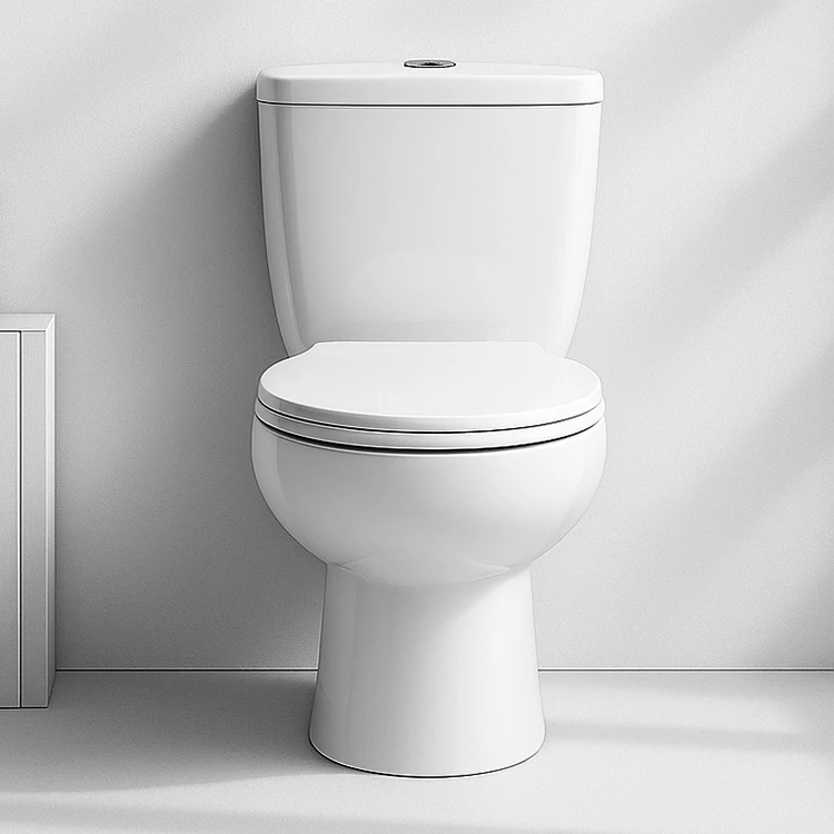 2026 Stylish Rimless Design Easy-Clean Ceramic Bathroom Sanitary Ware Contemporary White Two-Piece Toiletpromote sales