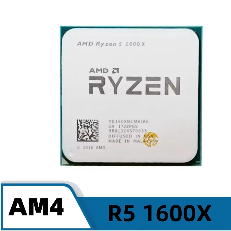 ซีพียู Ryzen5 1600X 3.6 GHz หกคอร์ สิบสองเธรด 95W L3=16M YD160XBCM6IAE ซ็อกเก็ต AM4 R5 1600X