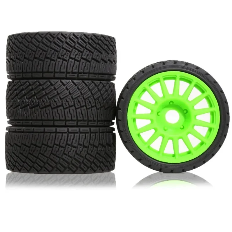 Pneumatici per Auto RC 1/8 da Rally, Gomme Stradali con Cerchi in Plastica Esagonali da 17mm per Auto da Corsa 1/7 1/8 KM WRC C3 ARRMA