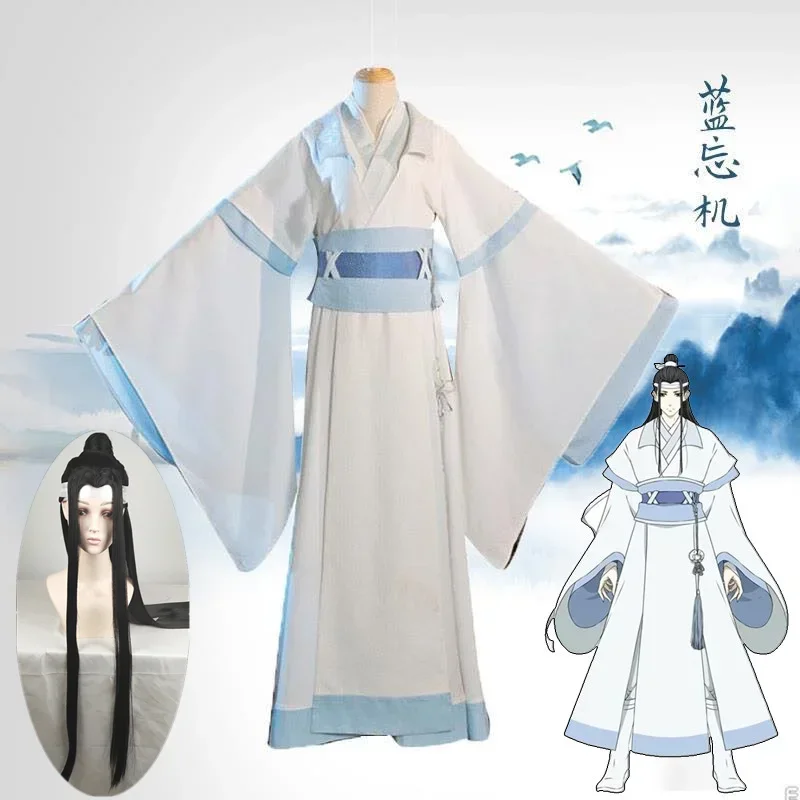 

Lan Wang ji Cosplay Demon Cultivation Cosplay Halloween Costume Adult Lan Wangji Ver Costume Mo Dao Zu Shi Suit And Wig suits