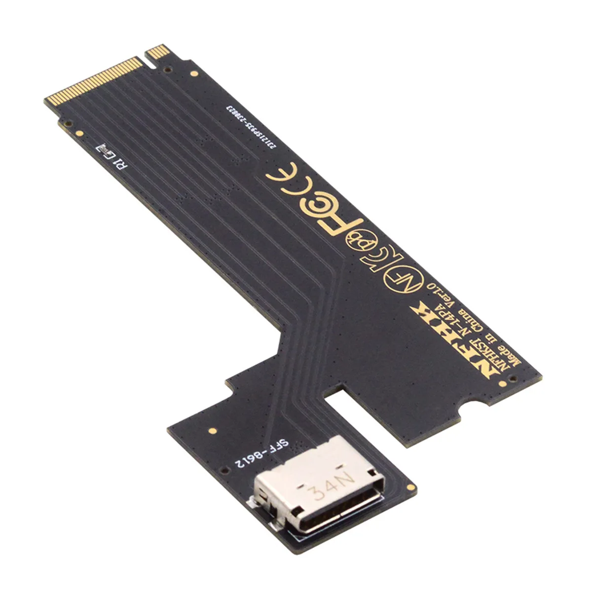 PCI-E 4.0 M.2 M-Key to Oculink SFF-8612 SFF-8611 Host Adapter for 2022-2023 ThinkBook 14+ External Graphics Card & SSD