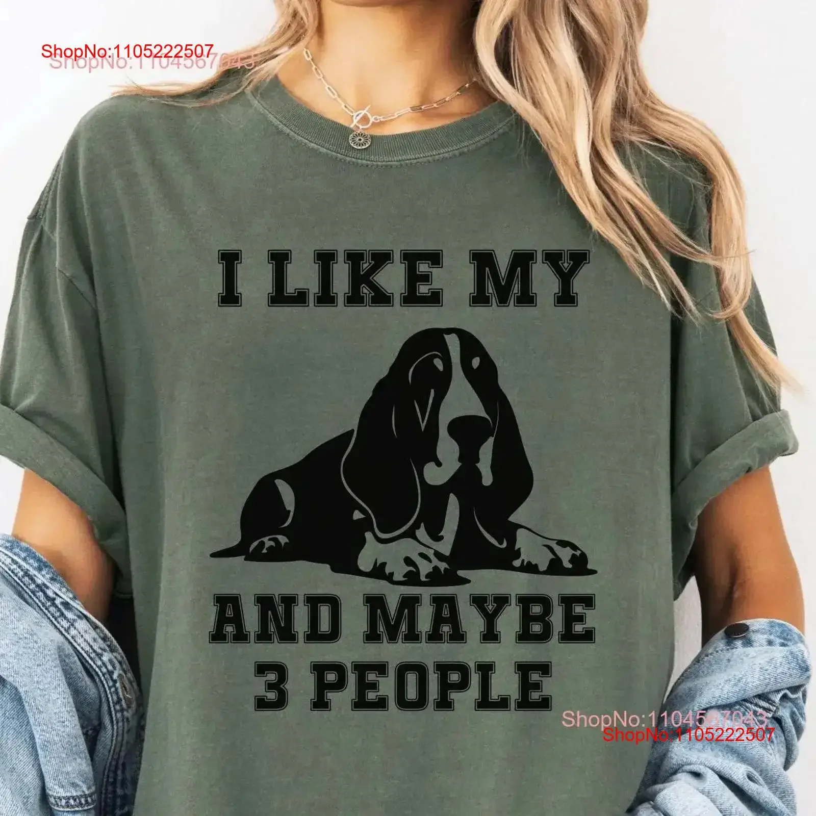 تي شيرت باسيت هاوند أمي للحبيب الكلب أبي عتيق جرافيك مغسول كاجوال أنيق قابل للتنفس ناعم للجنسين أوم #1