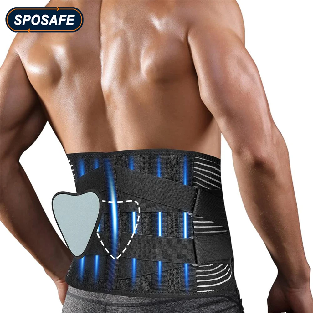 

Back Brace Breathable Air Mesh Lumbar Support Belt with 6 Stays &Removable Waist Pad Men Women Herniated Disc,Sciatica,Scoliosis